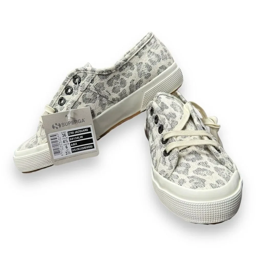 Superga 2750 Light Leopard Print Womens Canvas Trainers Sz‎ 6